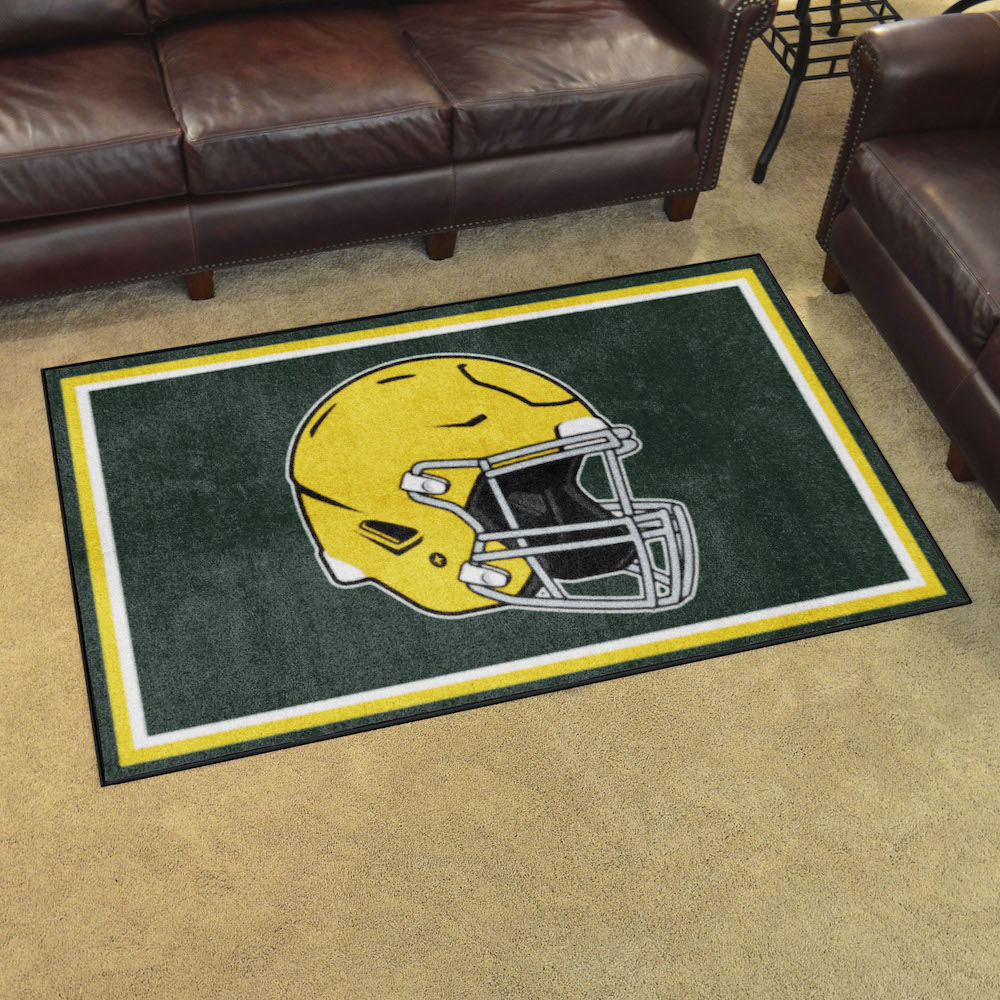 Green Bay Packers 4x6 Area Rug - Throwback Helmet Logo