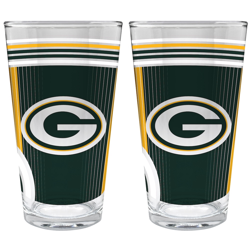 Green Bay Packers COOL VIBES 2 pc Pint Glass Set
