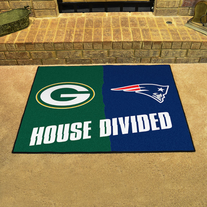 NFL House Divided Rivalry Rug Green Bay Packers - New England Patriots