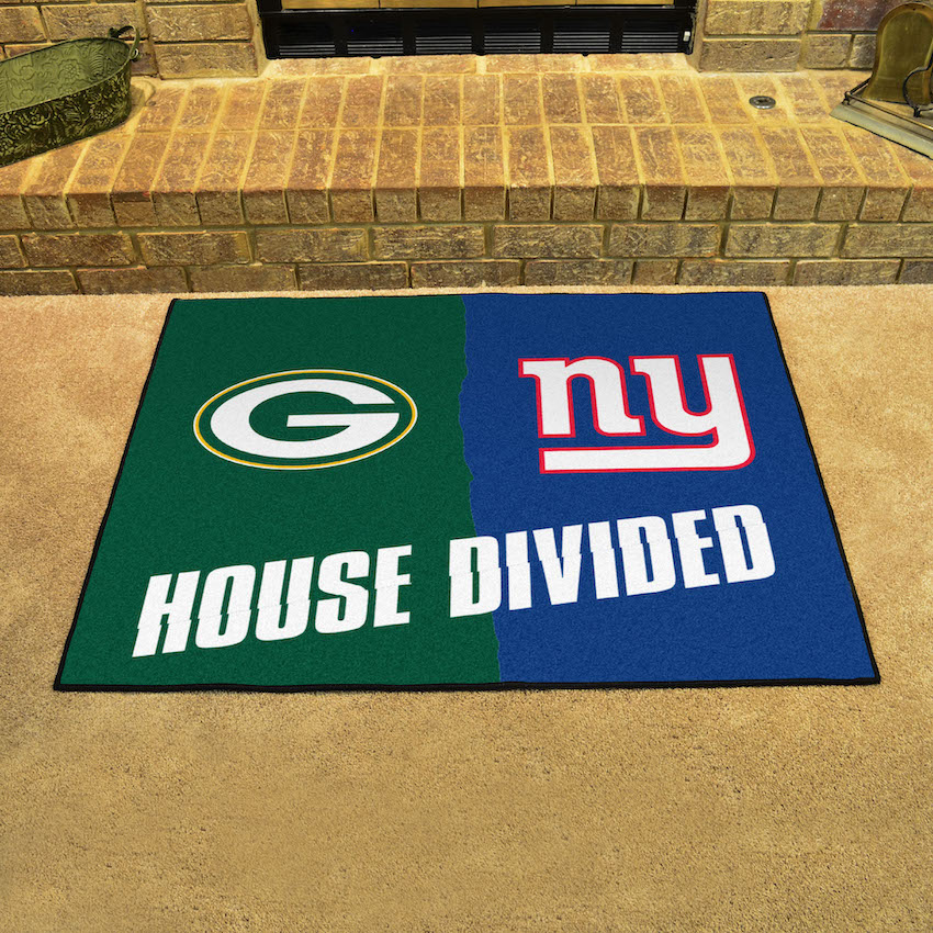 NFL House Divided Rivalry Rug Green Bay Packers - New York Giants
