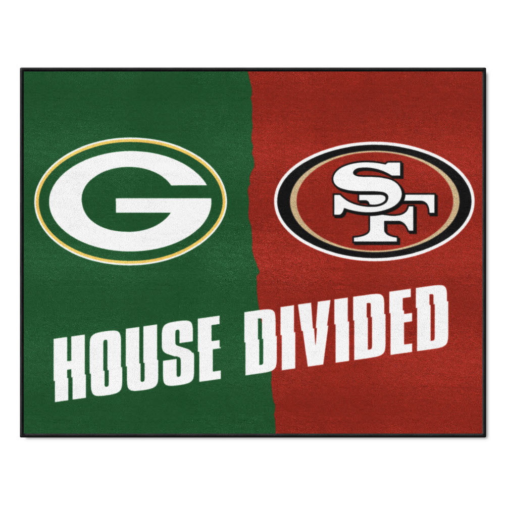 NFL House Divided Rivalry Rug Green Bay Packers - San Francisco 49ers