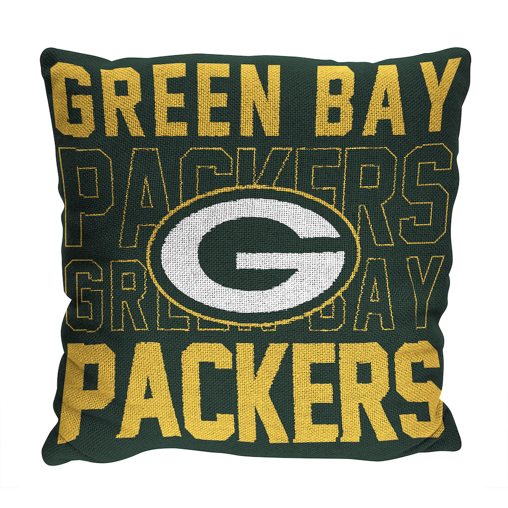 Green Bay Packers Stacked 20 x 20 Woven Pillow