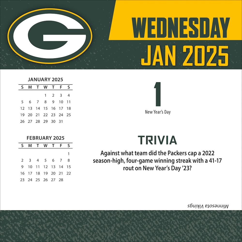 Green Bay Packers 2025 NFL Page-A-Day Box Calendar