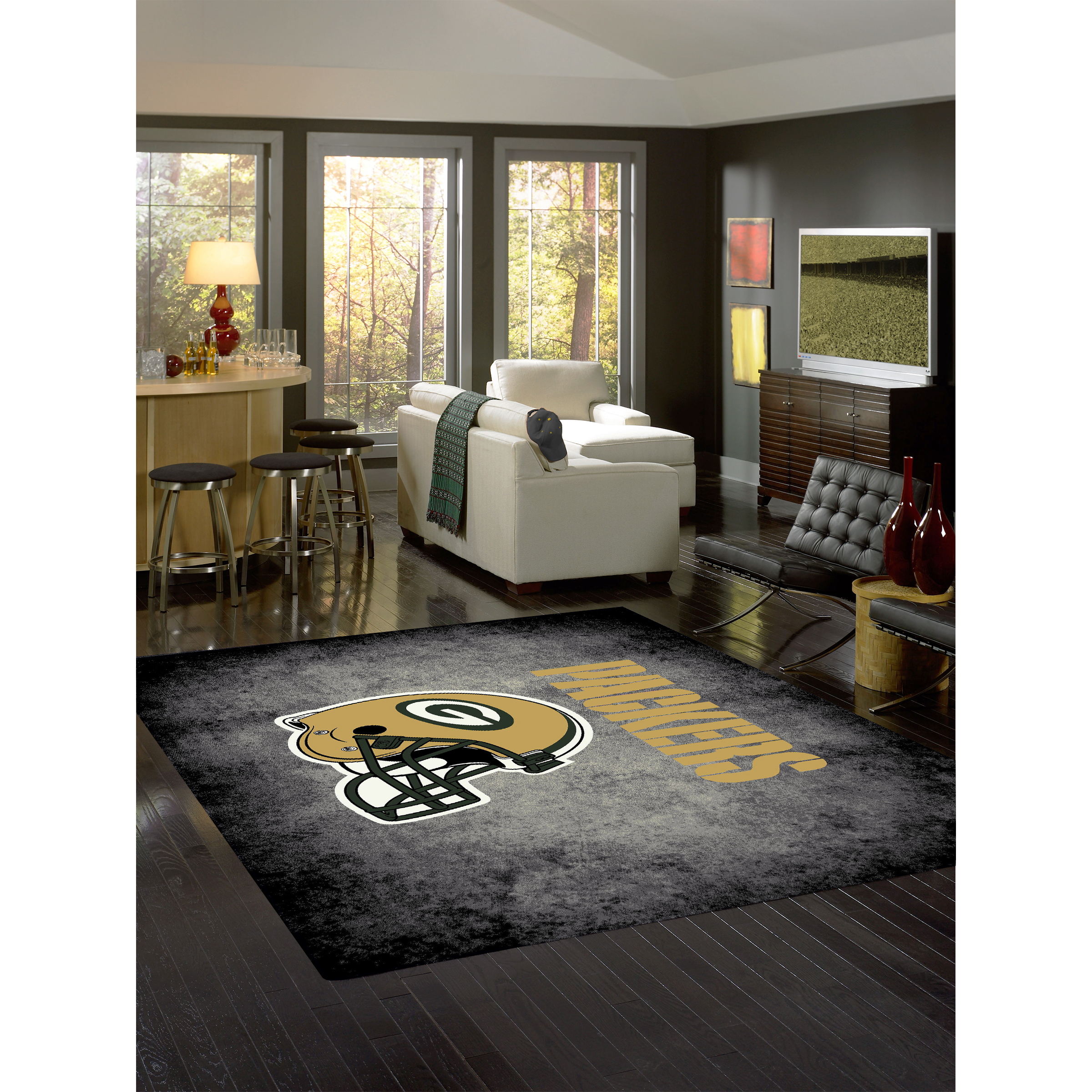 Green Bay Packers 4 X 6 DISTRESSED Rug