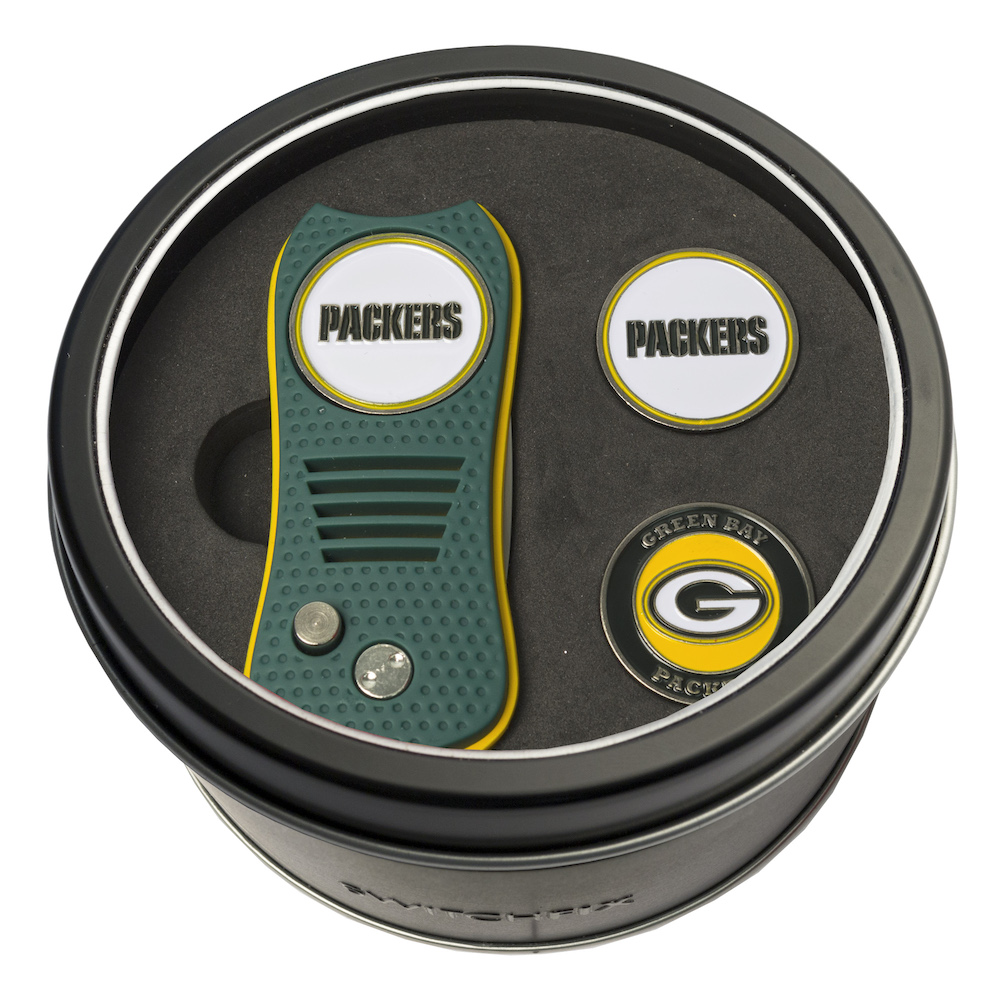 Green Bay Packers Switchblade Divot Tool and 2 Ball Marker Gift Pack