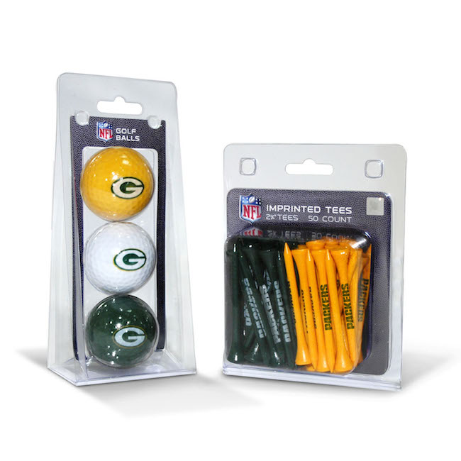 Green Bay Packers 3 Ball Pack and 50 Tee Pack