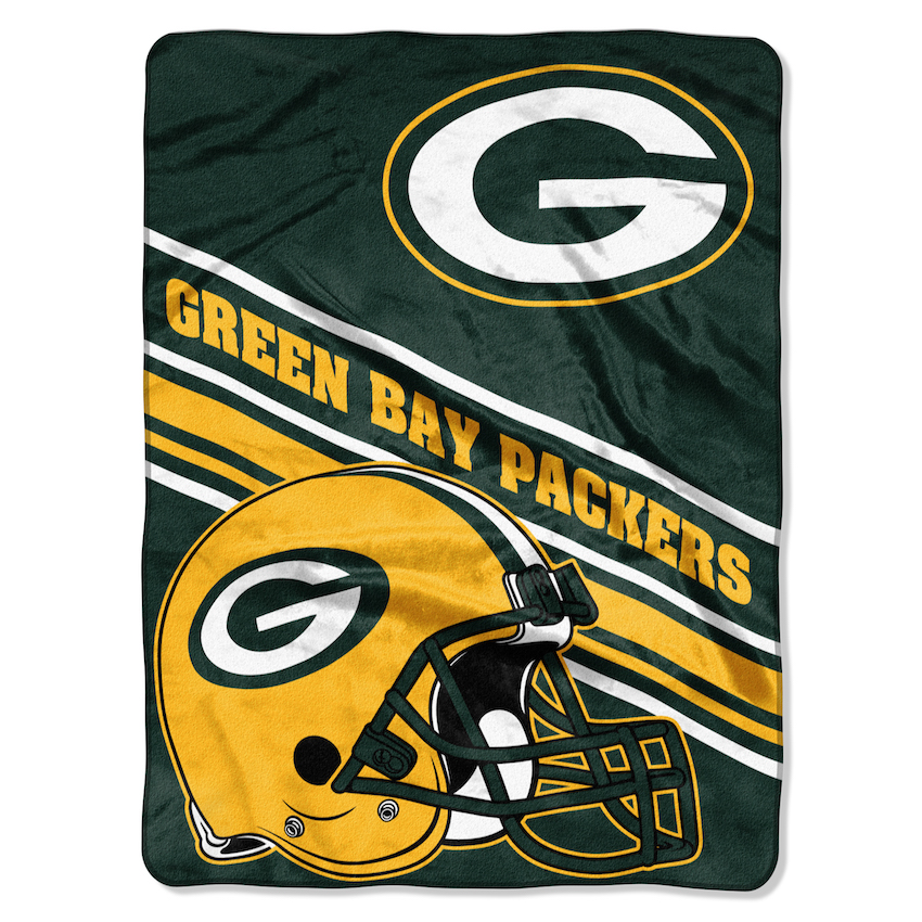 Green Bay Packers Large Plush Fleece Raschel Blanket 60 x 80