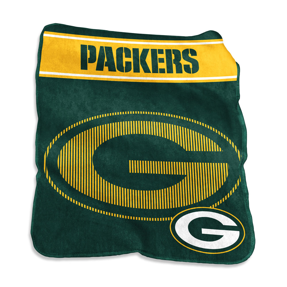 Green Bay Packers LARGE Logo Raschel Blanket