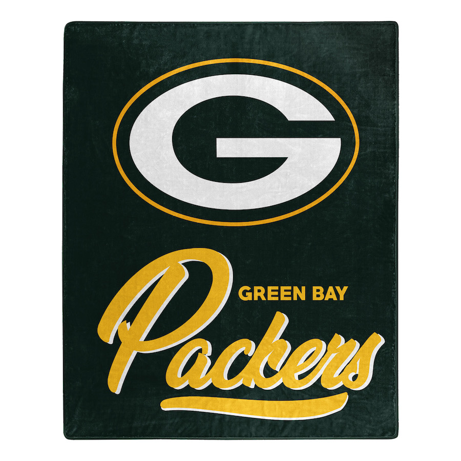 Green Bay Packers Plush Fleece Raschel Blanket 50 x 60