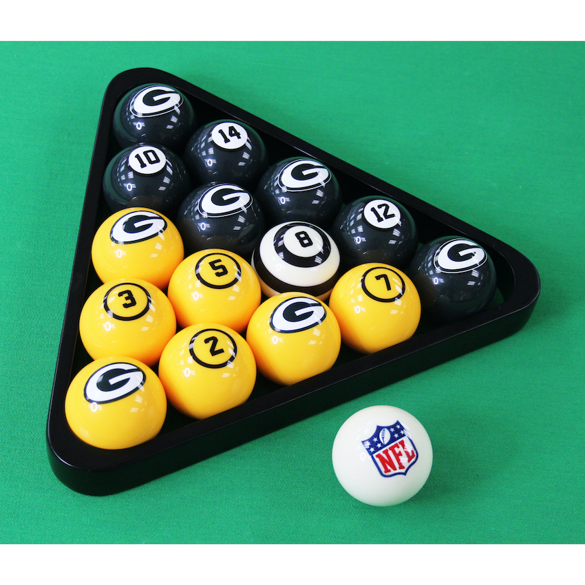 Green Bay Packers Billiard Ball Set with Numbers