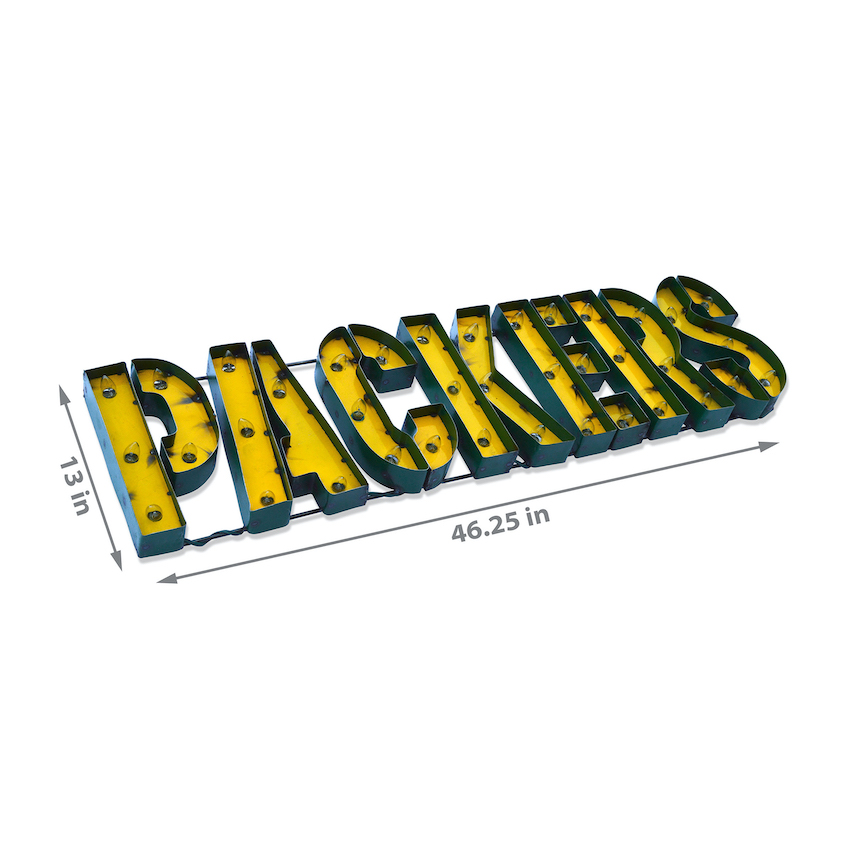 Green Bay Packers Recycled Metal Light Sign