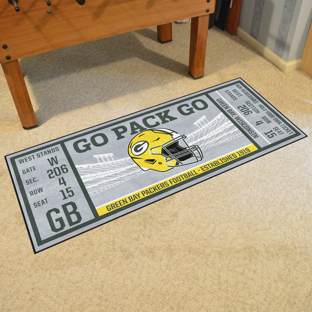 Green Bay Packers 30 x 72 Game Ticket Carpet Runner