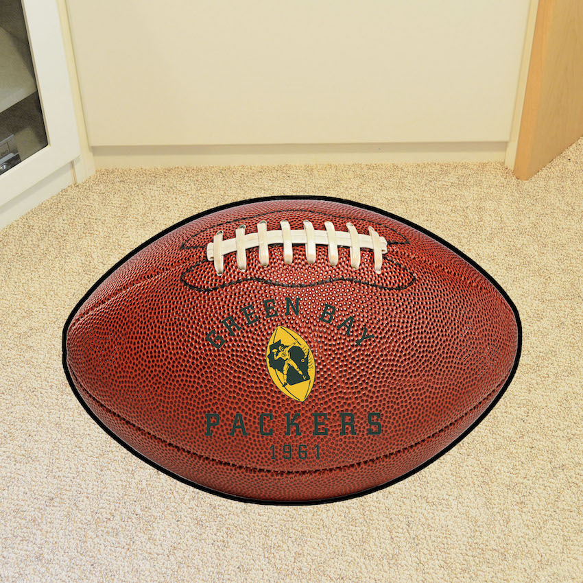 Green Bay Packers Vintage 22 x 35 Football Mat Throwback Logo