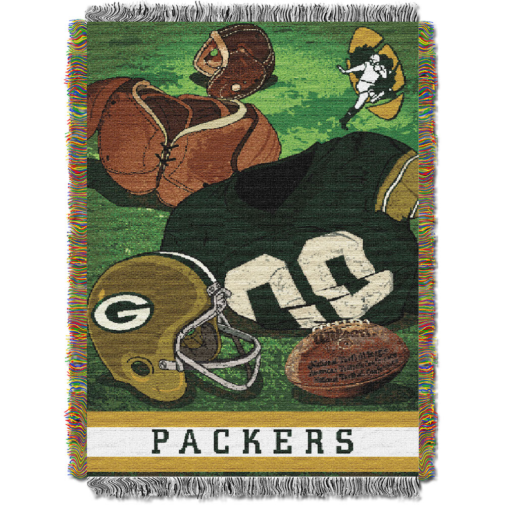 Green Bay Packers Commemorative VINTAGE Tapestry Throw