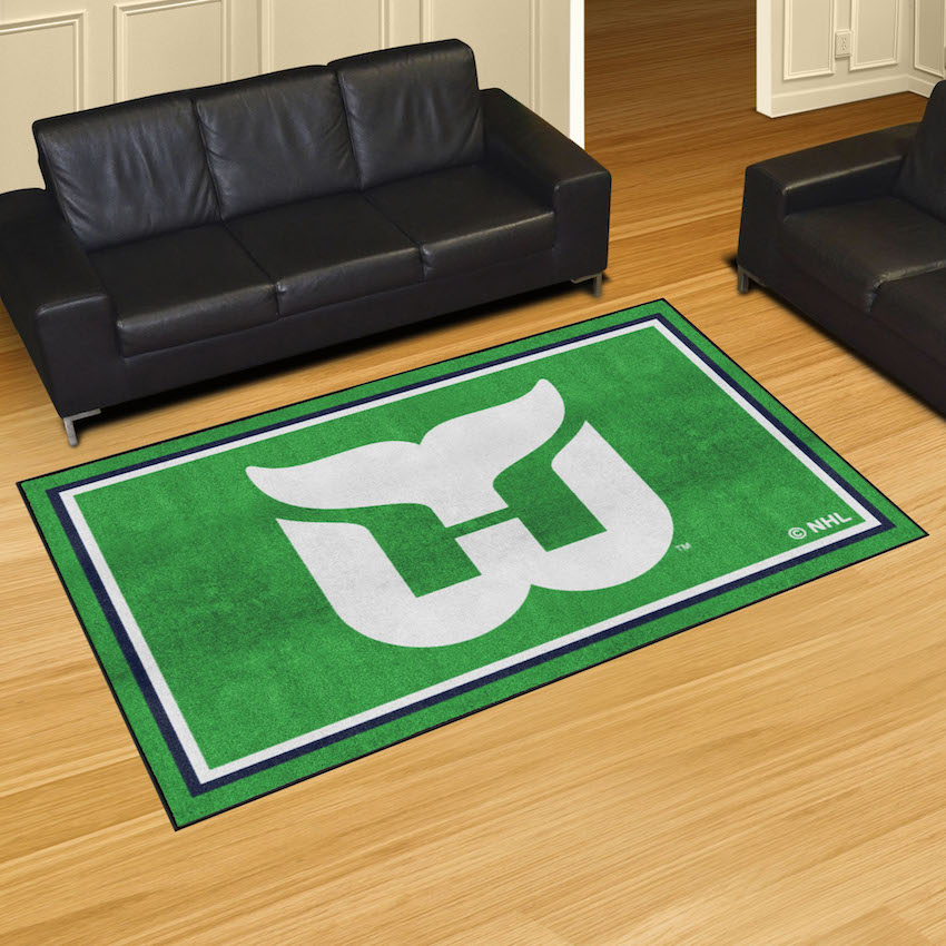 Hartford Whalers Vintage 5x8 Area Rug - Throwback Logo