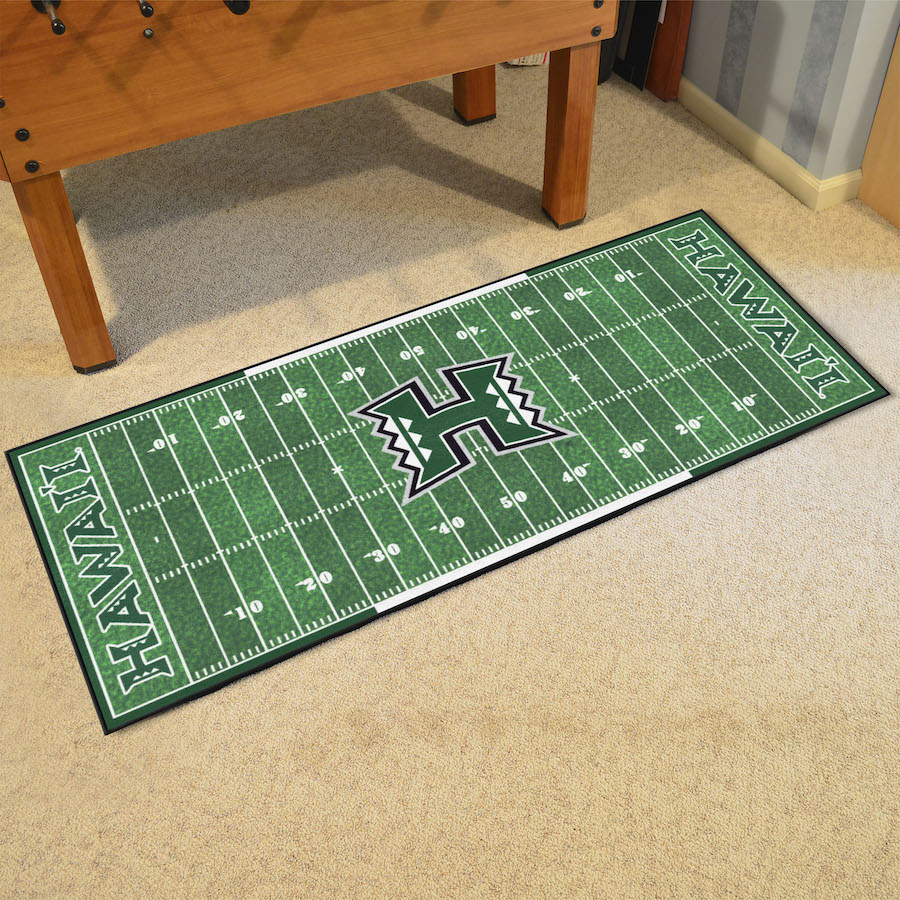 Hawaii Warriors 30 x 72 Football Field Carpet Runner