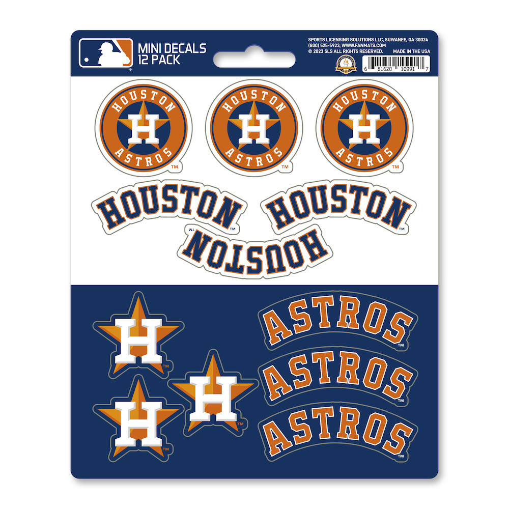 Houston Astros Team Logo Mini Decal 12 Pack