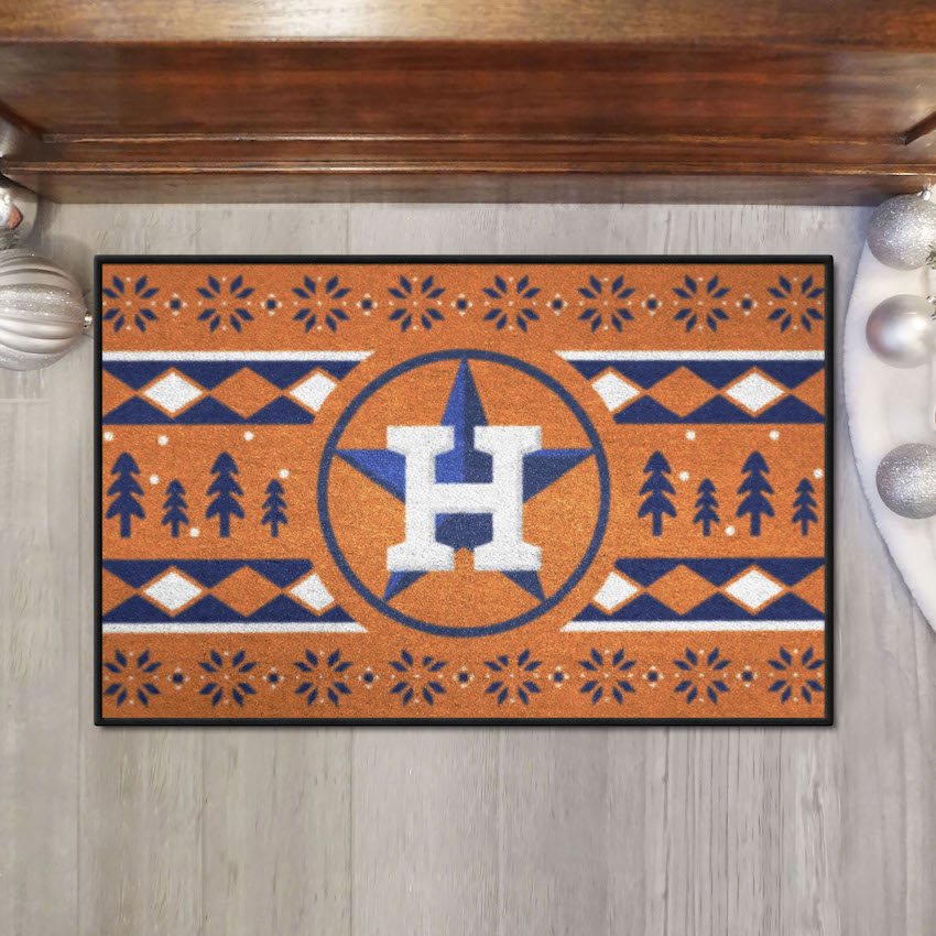 Houston Astros ALT LOGO Holiday Sweater Themed 20 x 30 STARTER Floor Mat