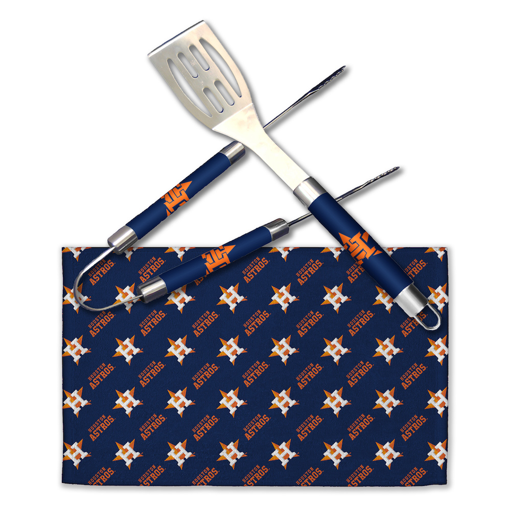 Houston Astros 3 Piece BBQ GRILL MASTER set