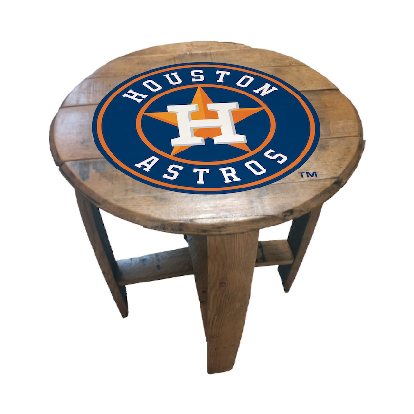 Houston Astros Oak Barrel Table