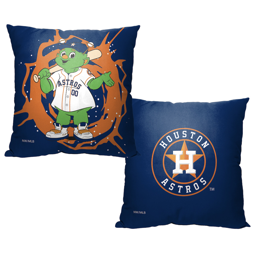 Houston Astros MASCOT Decorative Throw Pillow 18 x 18 inch