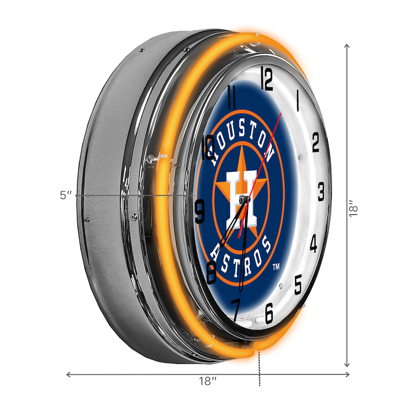 Houston Astros Chrome NEON Clock 18 inch