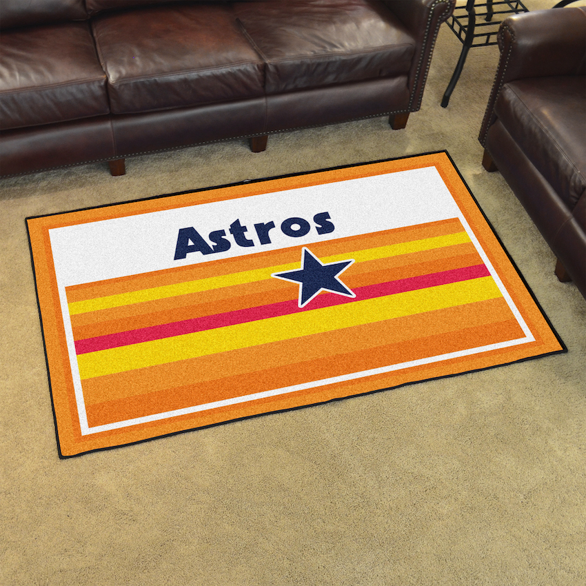 Houston Astros MLBCC Vintage 4x6 Area Rug Throwback Logo