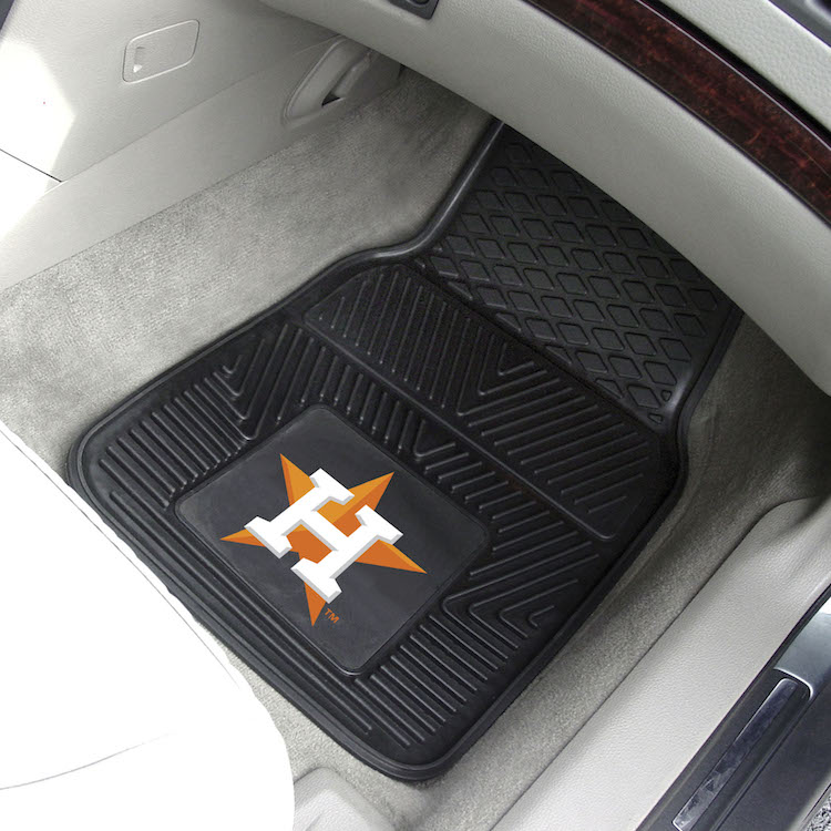 Houston Astros Car Floor Mats 18 x 27 Heavy Duty Vinyl Pair