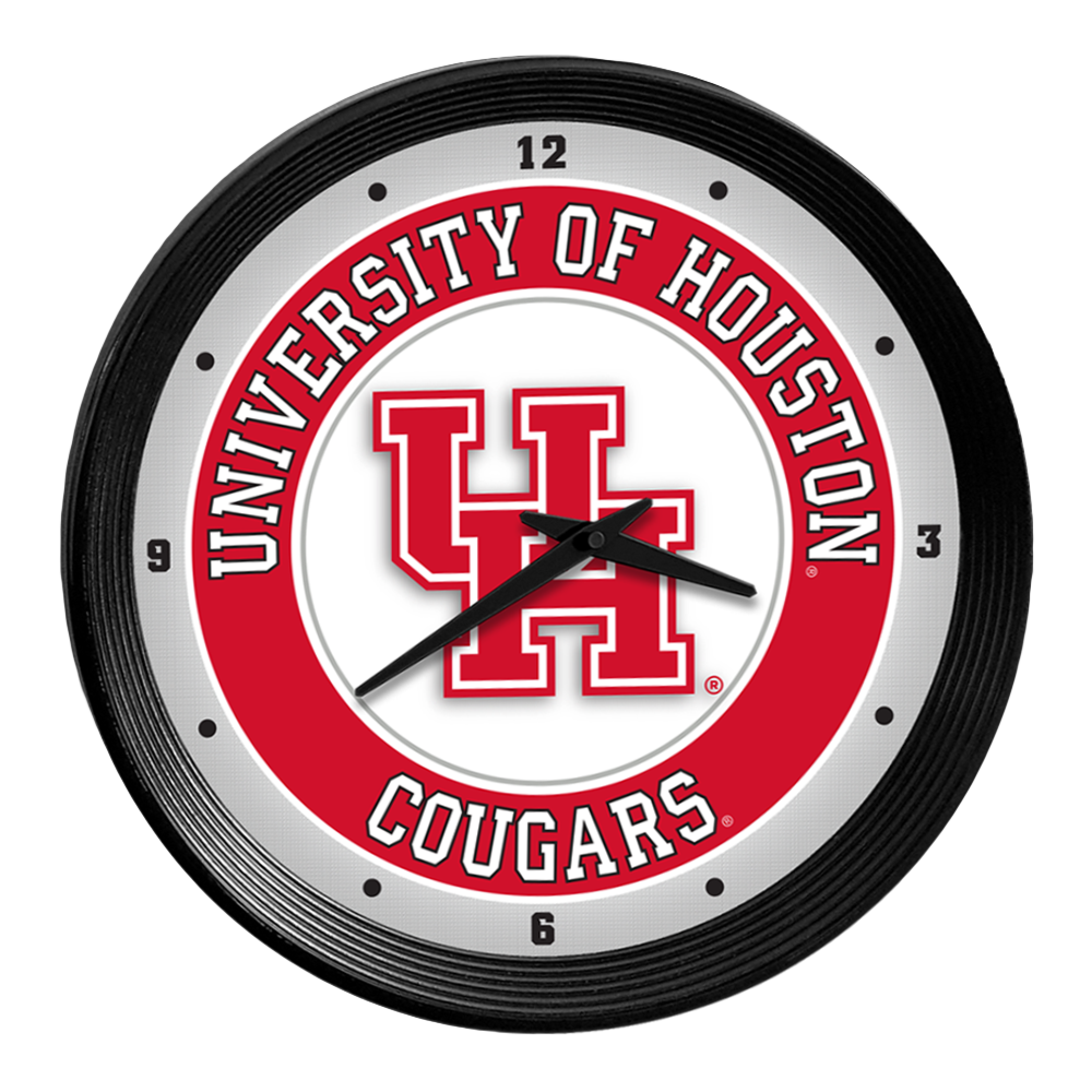 Houston Cougars Ribbed Frame Wall Clock