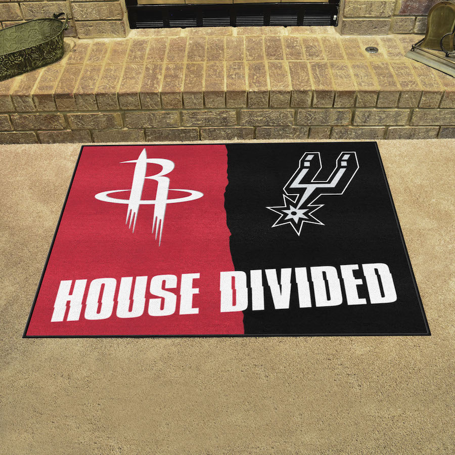 NBA House Divided Rivalry Rug Houston Rockets - San Antonio Spurs