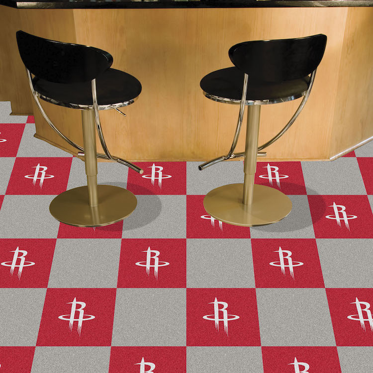 Houston Rockets Carpet Tiles 18x18 in.