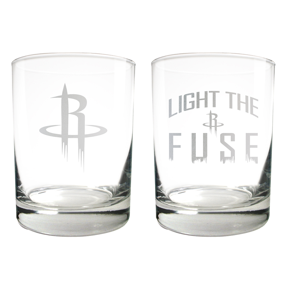 Houston Rockets 2pc Rocks Glass Set