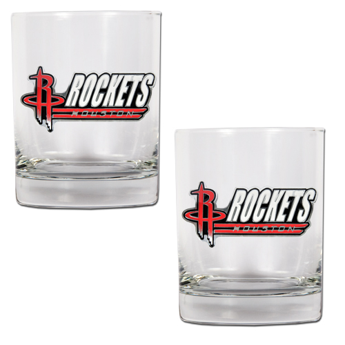 Houston Rockets NBA Logo 2pc Rocks Glass Set