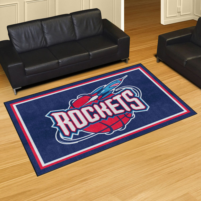 Houston Rockets Vintage 5x8 Area Rug - Throwback Logo