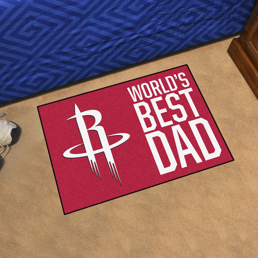 Houston Rockets 20 x 30 WORLDS BEST DAD Floor Mat