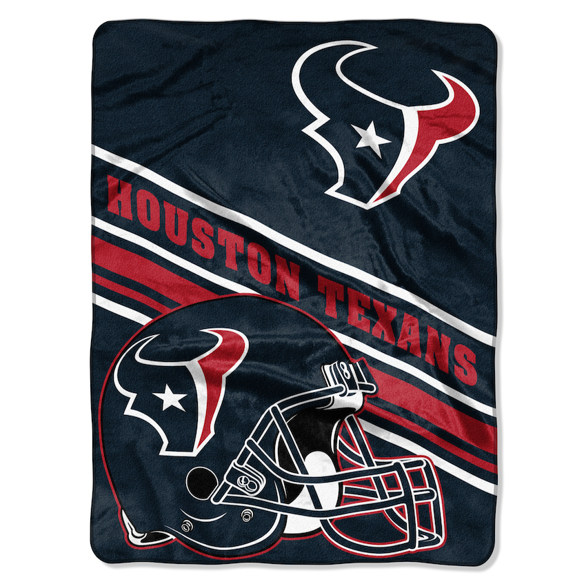 Houston Texans Large Plush Fleece Raschel Blanket 60 x 80