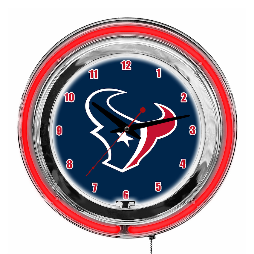 Houston Texans Chrome NEON Clock 14 inch