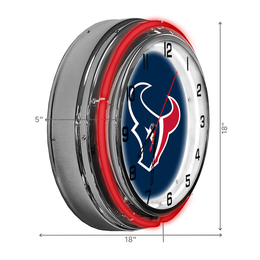 Houston Texans Chrome NEON Clock 18 inch