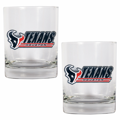 Houston Texans NFL Logo 2pc Rocks Glass Set