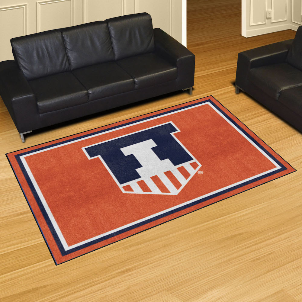 Illinois Fighting Illini 5x8 Area Rug - 2nd Logo