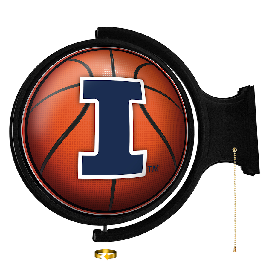 Illinois Fighting Illini LED Rotating Wall Sign ~ BASKETBALL