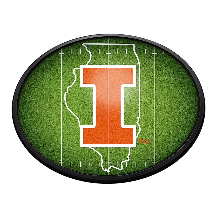 Illinois Fighting Illini ON THE 50 Slimline LED Wall Sign ~ OVAL