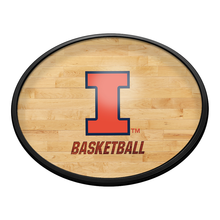 Illinois Fighting Illini HARDWOOD Slimline LED Wall Sign ~ OVAL