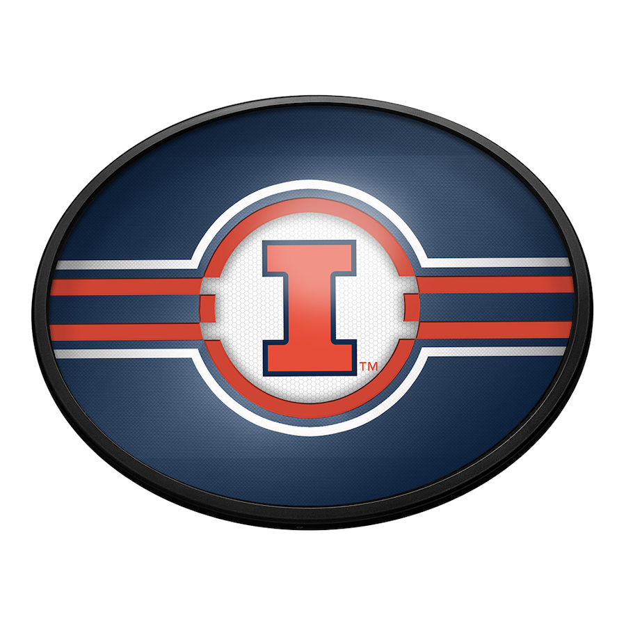 Illinois Fighting Illini Slimline LED Wall Sign ~ OVAL PRIMARY