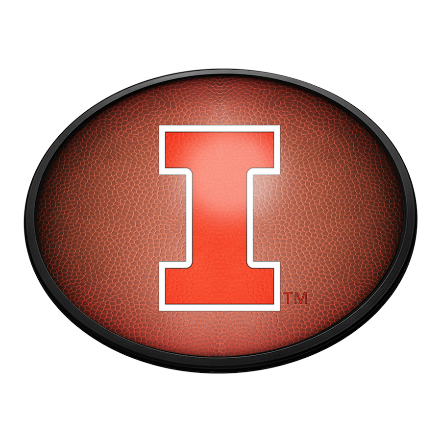 Illinois Fighting Illini PIGSKIN Slimline LED Wall Sign ~ OVAL