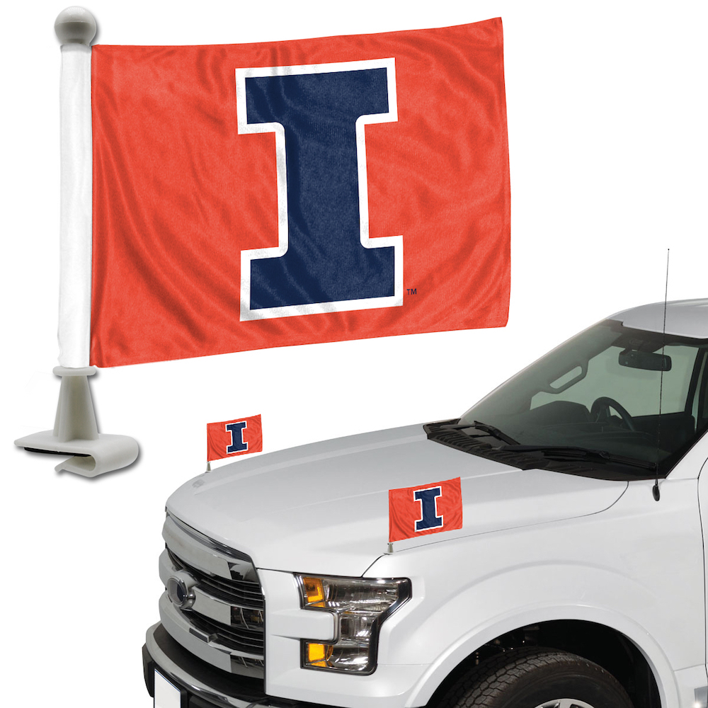 Illinois Fighting Illini Ambassador Car Flags