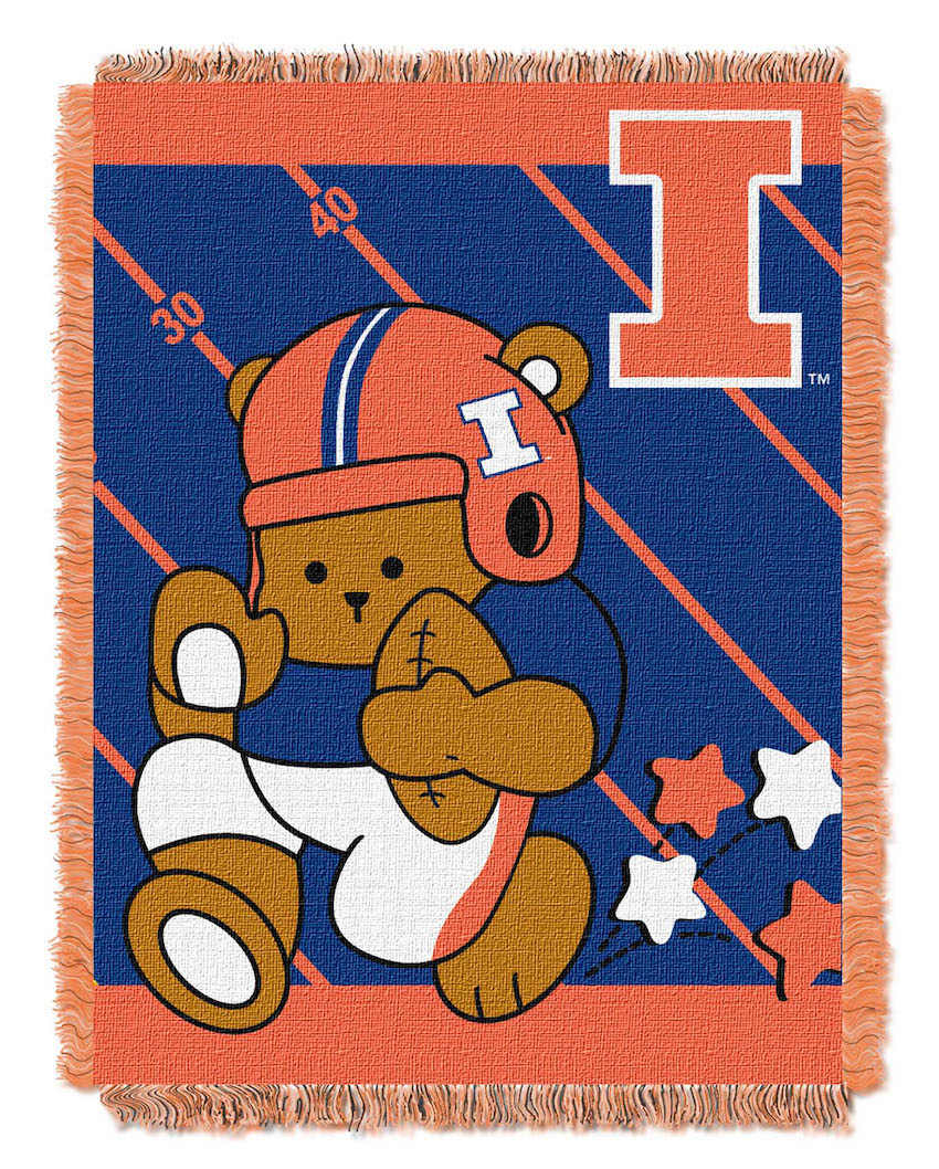 Illinois Fighting Illini Woven Baby Blanket 36 x 48