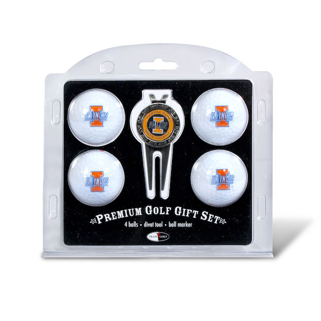 Illinois Fighting Illini 4 Golf Ball and Divot Tool Set