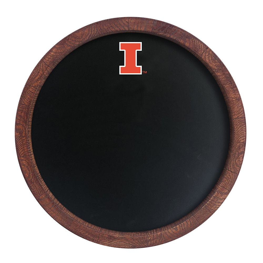 Illinois Fighting Illini Chalkboard FAUX Barrel Top Sign