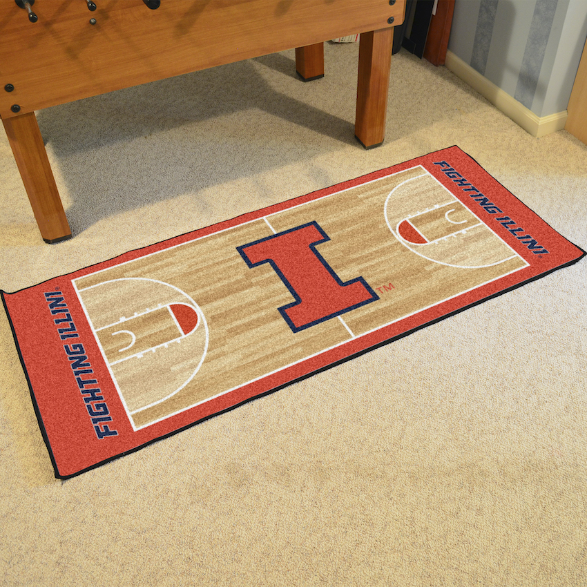 Illinois Fighting Illini 30 x 72 Basketball Court Carpet Runner